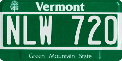 VT license plate NLW720