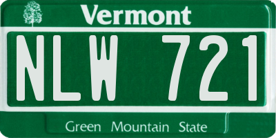 VT license plate NLW721