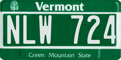VT license plate NLW724