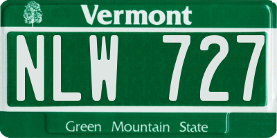 VT license plate NLW727