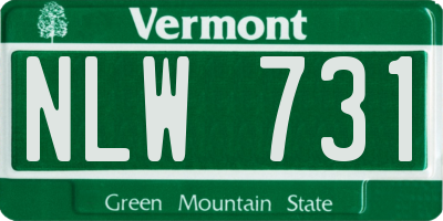 VT license plate NLW731