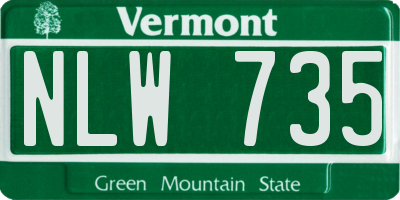 VT license plate NLW735