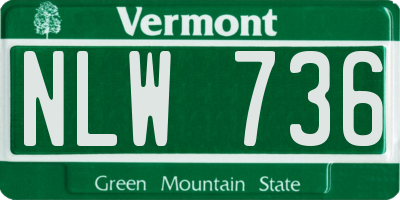 VT license plate NLW736
