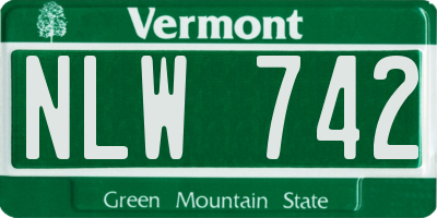 VT license plate NLW742