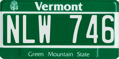 VT license plate NLW746