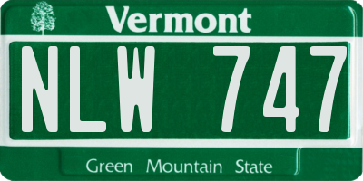 VT license plate NLW747