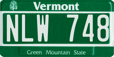 VT license plate NLW748