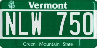 VT license plate NLW750