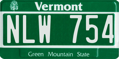 VT license plate NLW754