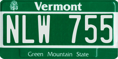 VT license plate NLW755