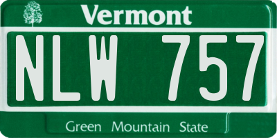 VT license plate NLW757