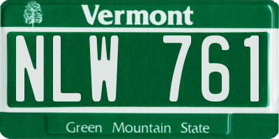 VT license plate NLW761