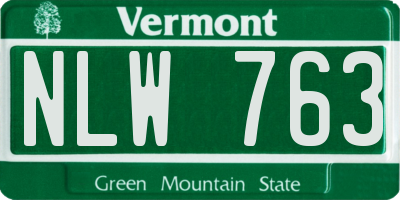 VT license plate NLW763
