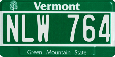 VT license plate NLW764