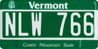 VT license plate NLW766