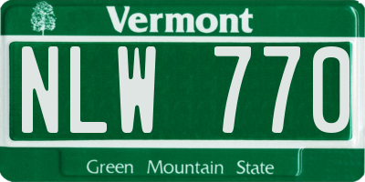 VT license plate NLW770