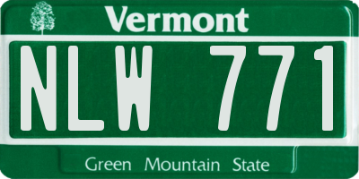 VT license plate NLW771