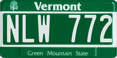 VT license plate NLW772