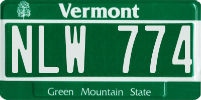 VT license plate NLW774