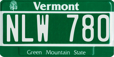 VT license plate NLW780