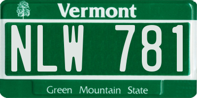 VT license plate NLW781