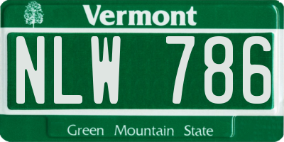 VT license plate NLW786