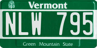 VT license plate NLW795