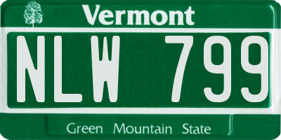 VT license plate NLW799