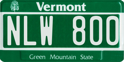 VT license plate NLW800