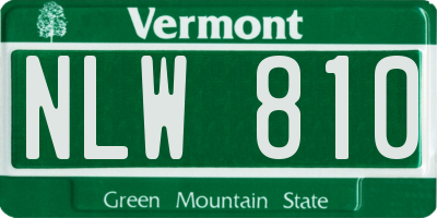 VT license plate NLW810