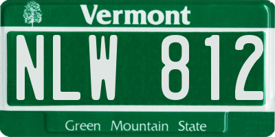 VT license plate NLW812