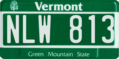 VT license plate NLW813