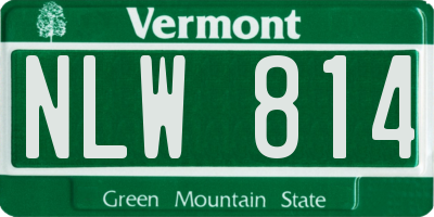 VT license plate NLW814