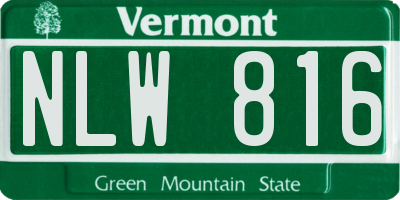 VT license plate NLW816
