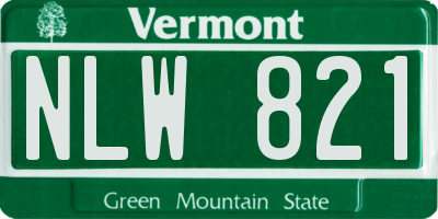 VT license plate NLW821