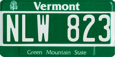 VT license plate NLW823