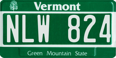 VT license plate NLW824
