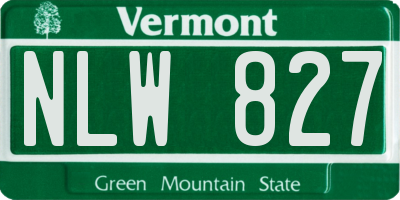 VT license plate NLW827