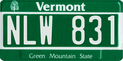 VT license plate NLW831