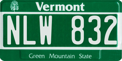 VT license plate NLW832