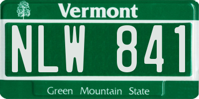 VT license plate NLW841