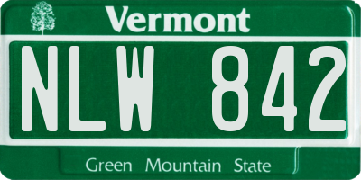 VT license plate NLW842