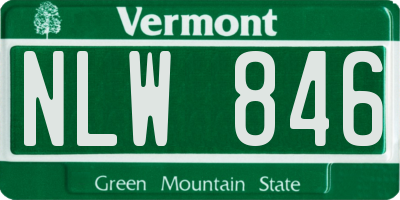 VT license plate NLW846