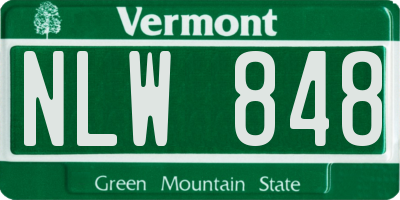 VT license plate NLW848