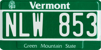 VT license plate NLW853