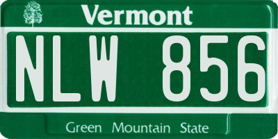 VT license plate NLW856