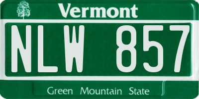 VT license plate NLW857