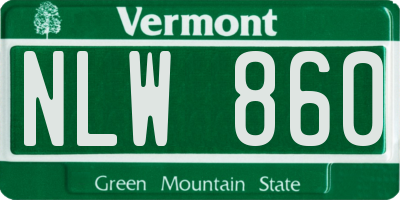 VT license plate NLW860