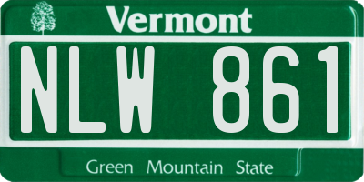 VT license plate NLW861