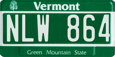 VT license plate NLW864